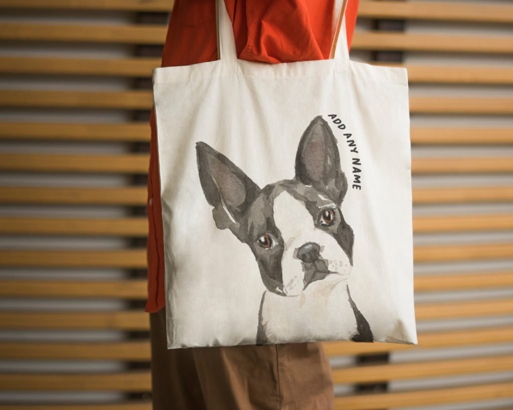 Boston terrier tote bag shop