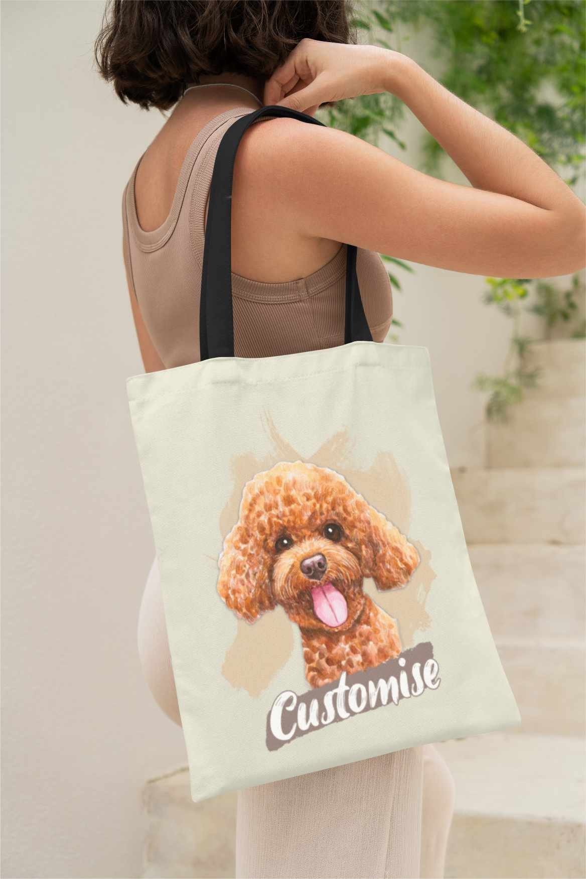 Personalised Poodle Dog Reusable Shopper Tote Bag